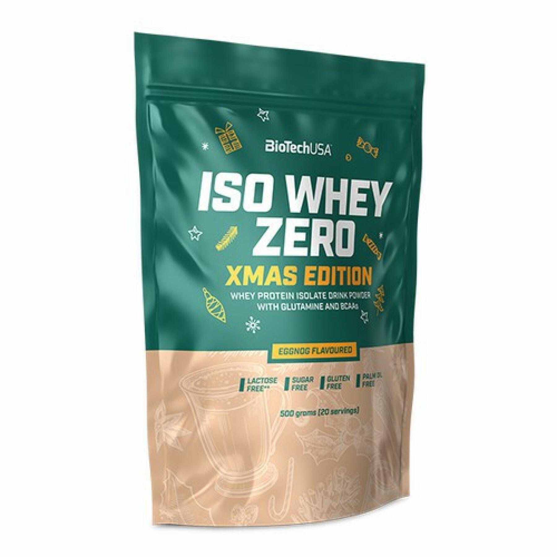 Pak van 10 zakjes proteïne Biotech USA iso whey zero lactose free - Popcorn - 500g