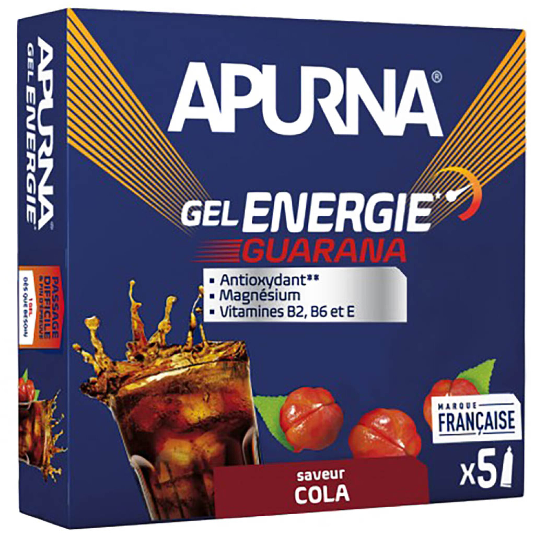 5 energiegels guarana cola moeilijke doorgang Apurna