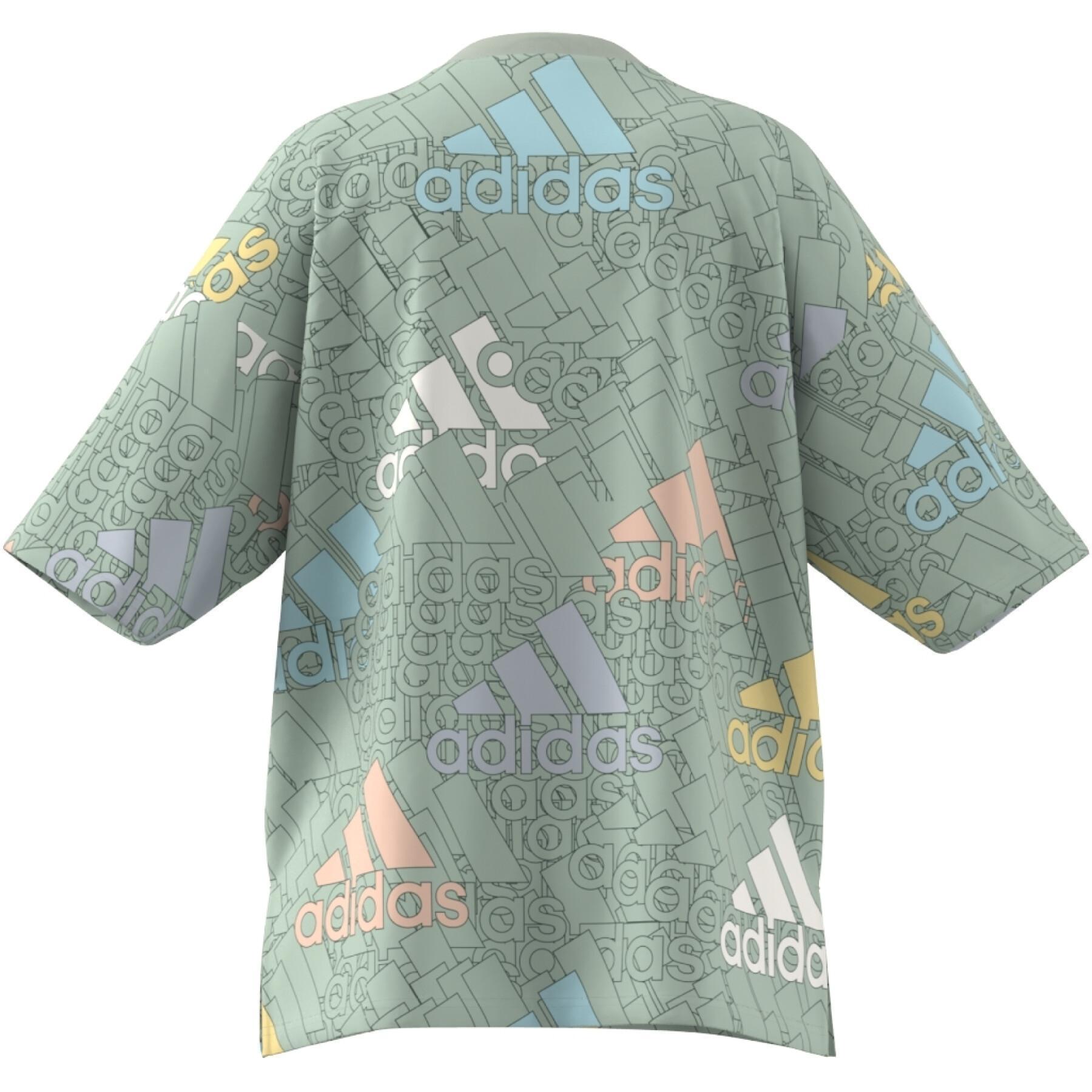 Dames-T-shirt met meerkleurig logo adidas Essentials Boyfriend