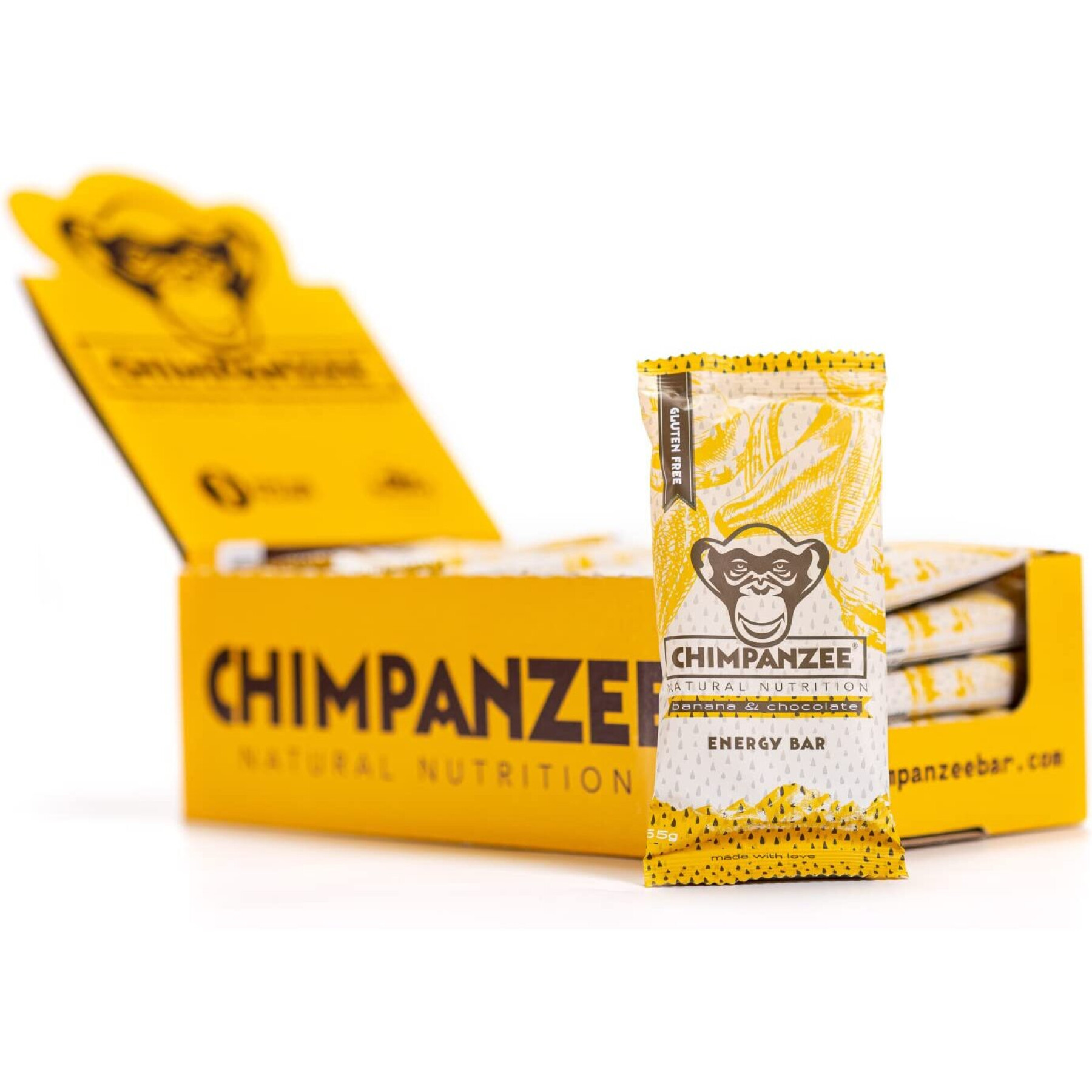 Energiereep Chimpanzee vegan (x20) : banane/chocolat 55g 