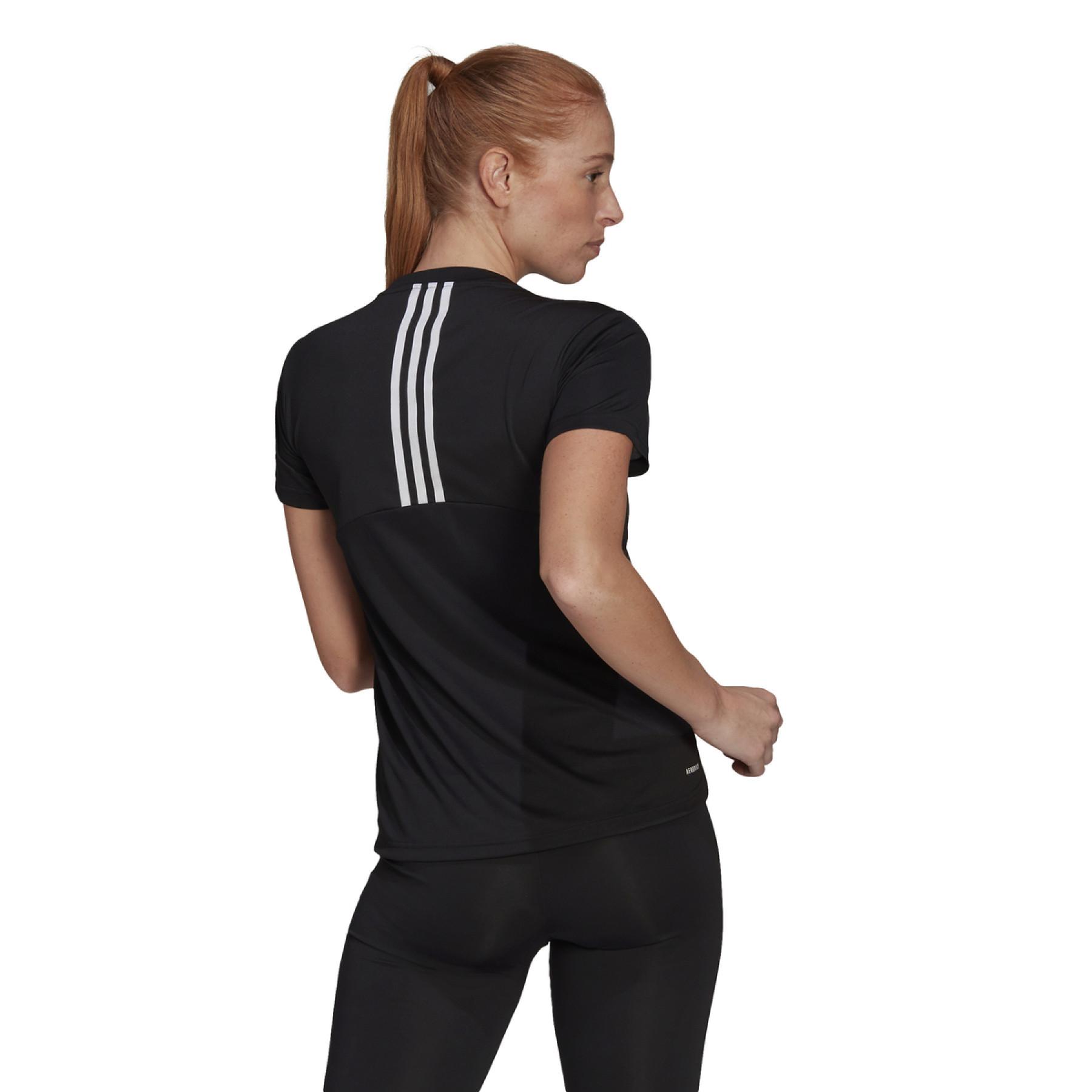 Dames-T-shirt adidas Aeroready Designed 2 Move 3-Bandes Sport