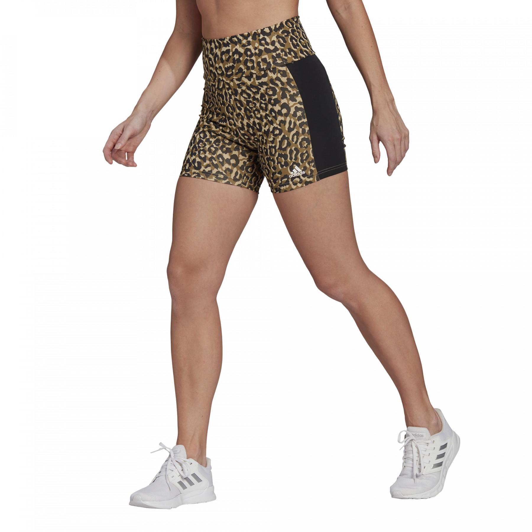 Vrouwelijke fietser adidas Designed To Move Aeoready Leopard Imprimé