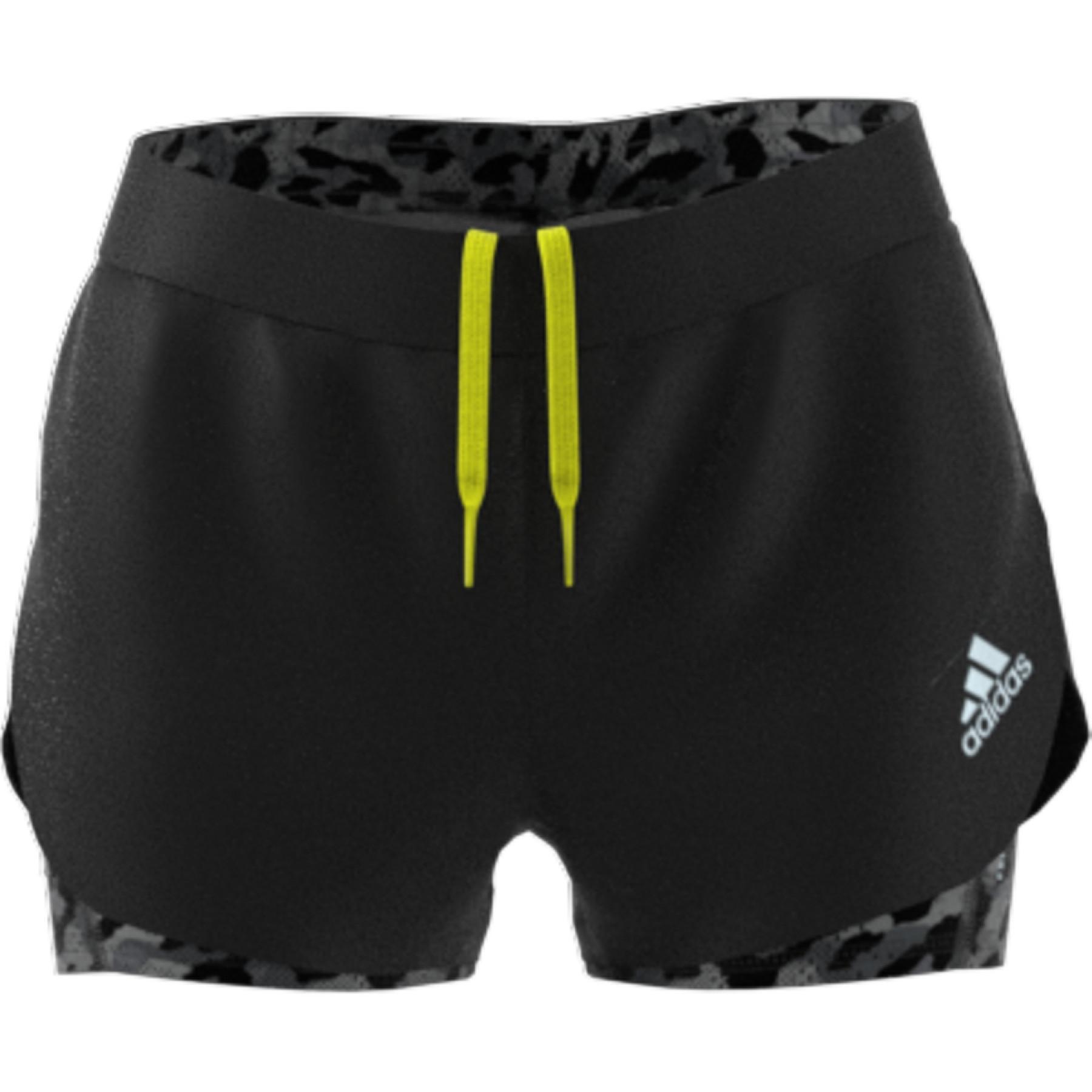 Dames shorts adidas Fast Two-in-One Primeblue Graphic