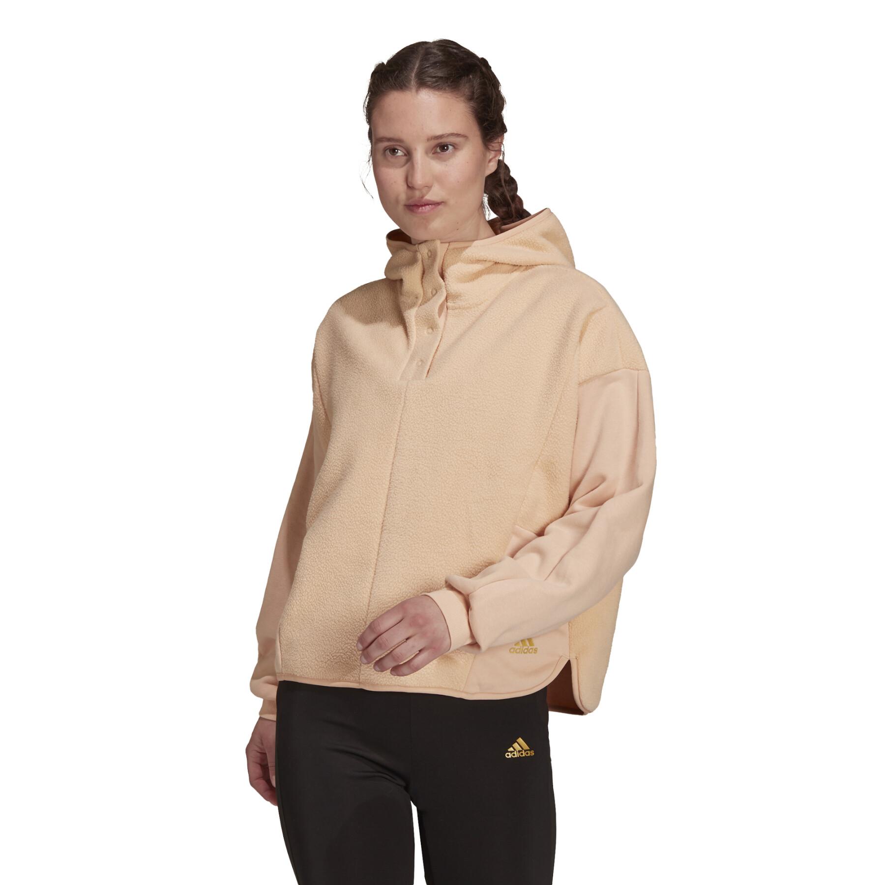 Sweatshirt vrouw adidas Essentials Golden Logo Sherpa