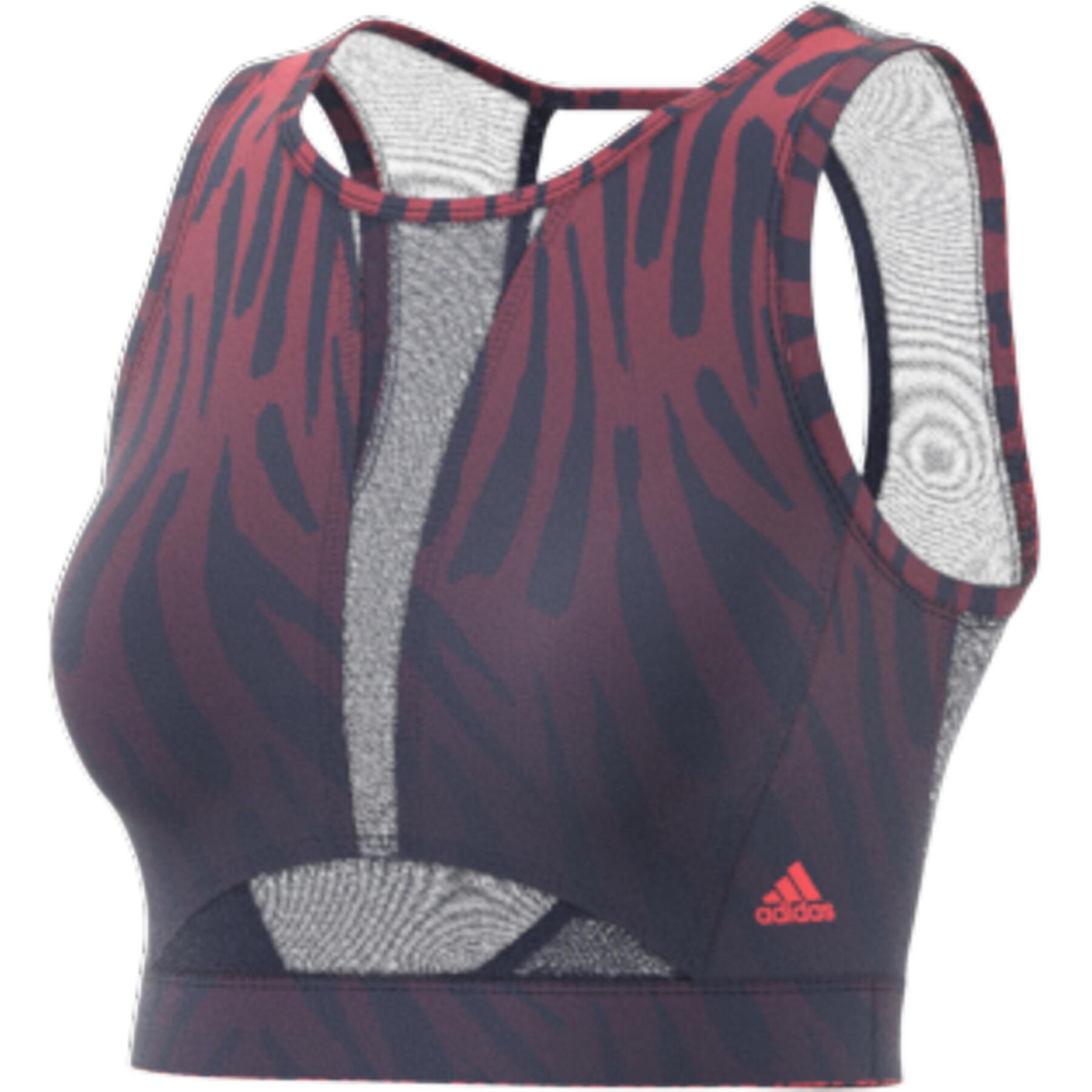 Damesbeha adidas Training Light-Support Long-Line Tiger-Print