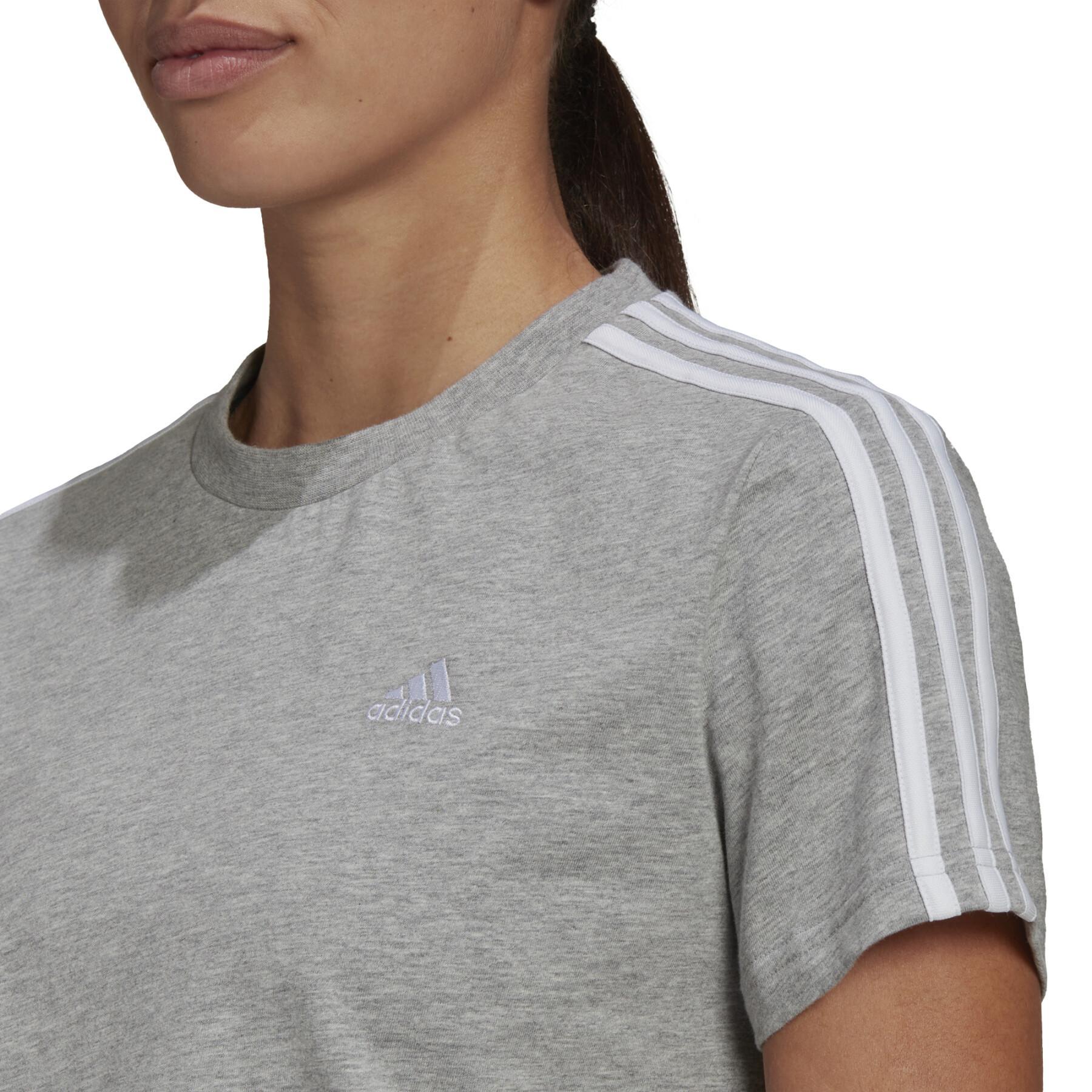 Dames-T-shirt adidas Essentials Loose 3-Stripes Cropped