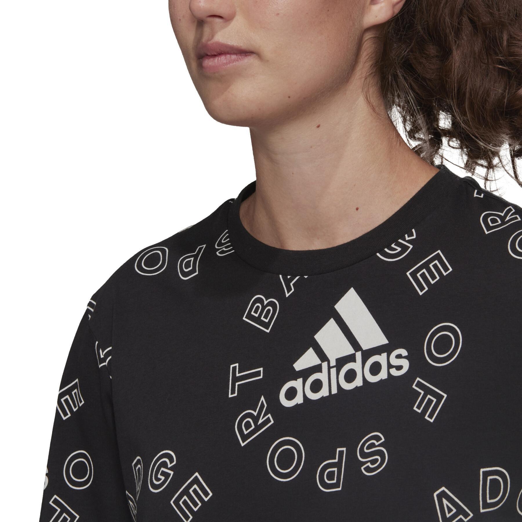 Dames-T-shirt adidas Essentials Logo Allover Print