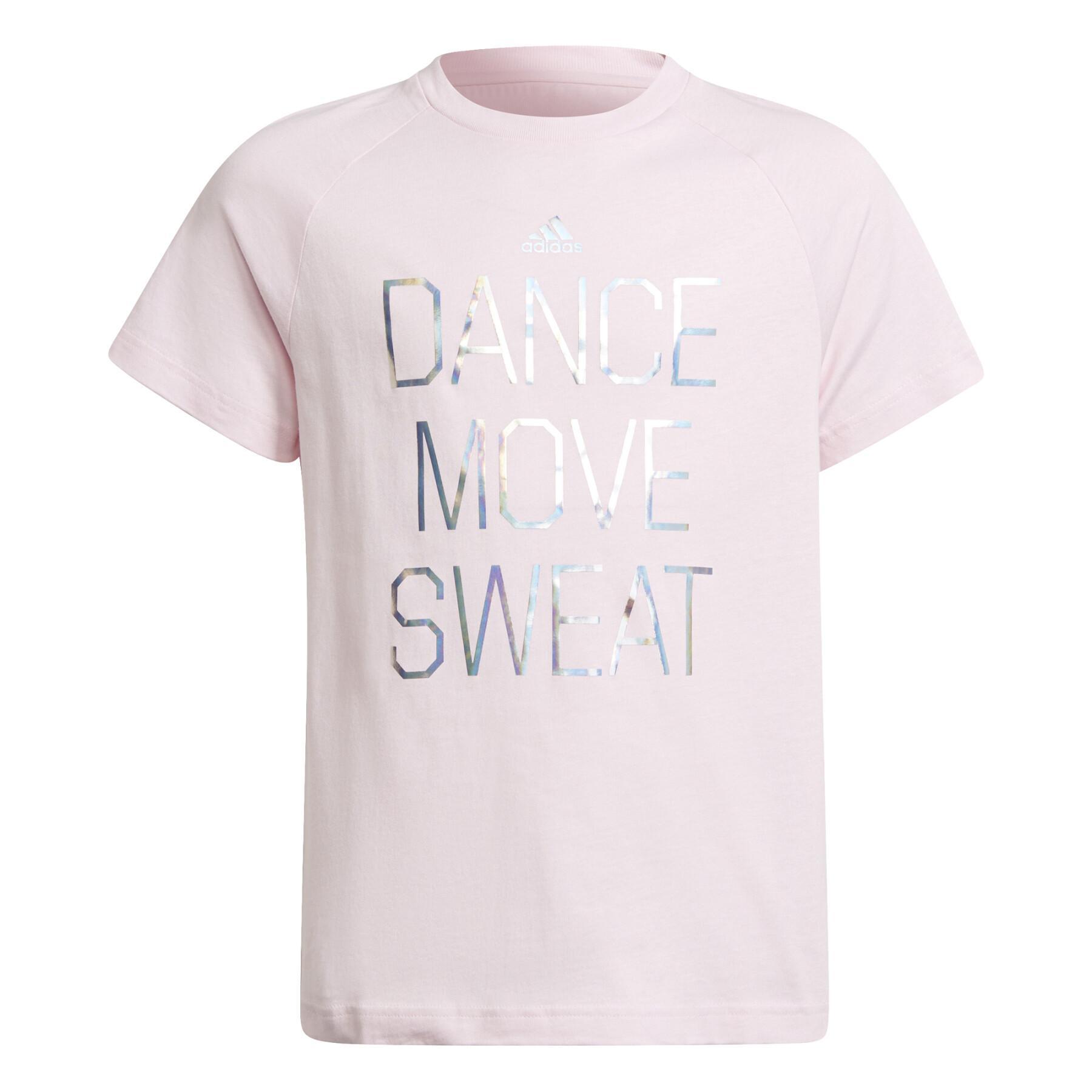 Metallic bedrukt meisjes-T-shirt adidas Dance