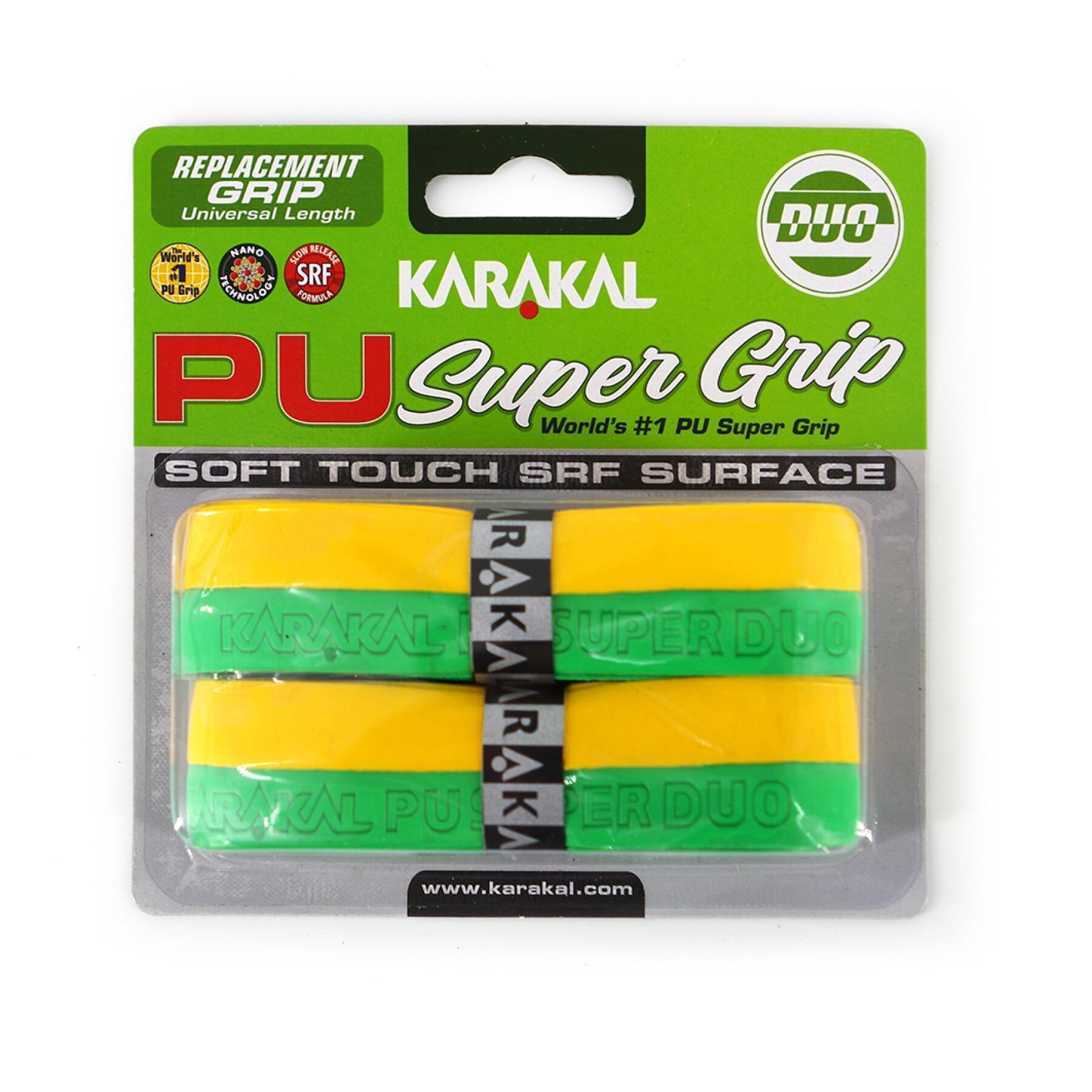 Set van 2 kleuren handgrepen duo PU Karakal Super Grip