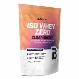 Pak van 10 zakjes proteïne Biotech USA iso whey zero clear energy - Tutti-frutti - 454g