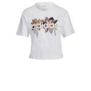 Dames-T-shirt adidas X Farrio Print Boyfriend Cropped Coton Logo